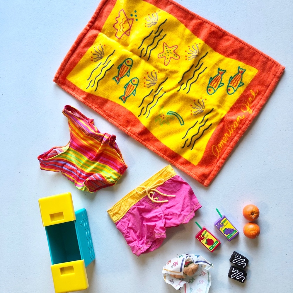 American Girl Doll beach outfit and accessories!